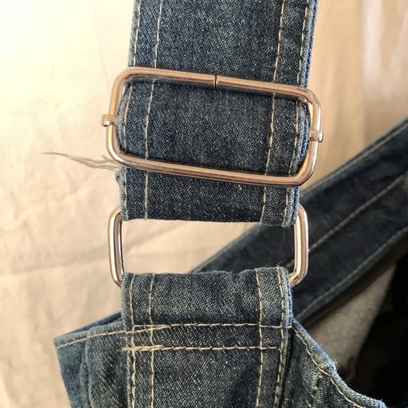 Upcycled denim crossbody or shoulder bag with adjustable strap - Picture 7 of 7